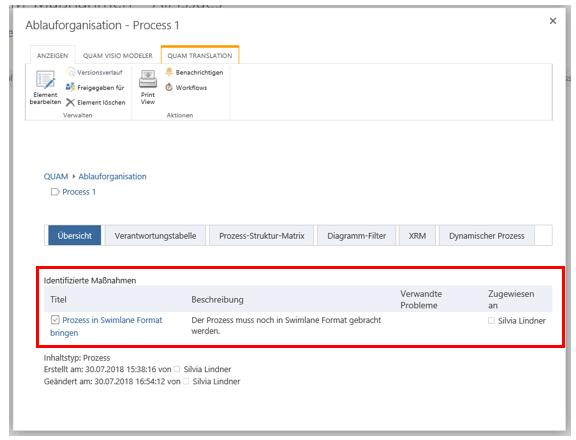 Quam Feedback Maßnahmen