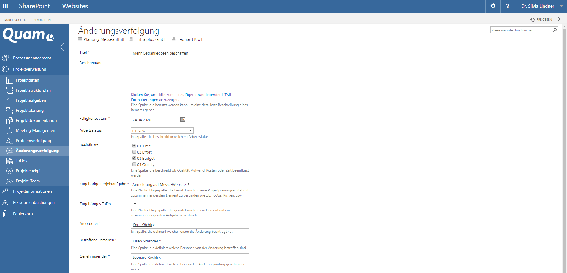 Änderungen erfassen