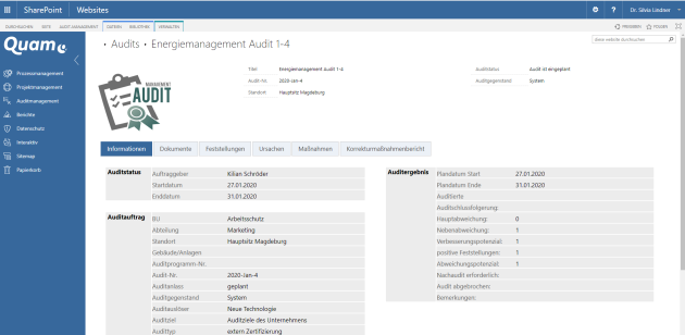 Auditdetailsicht