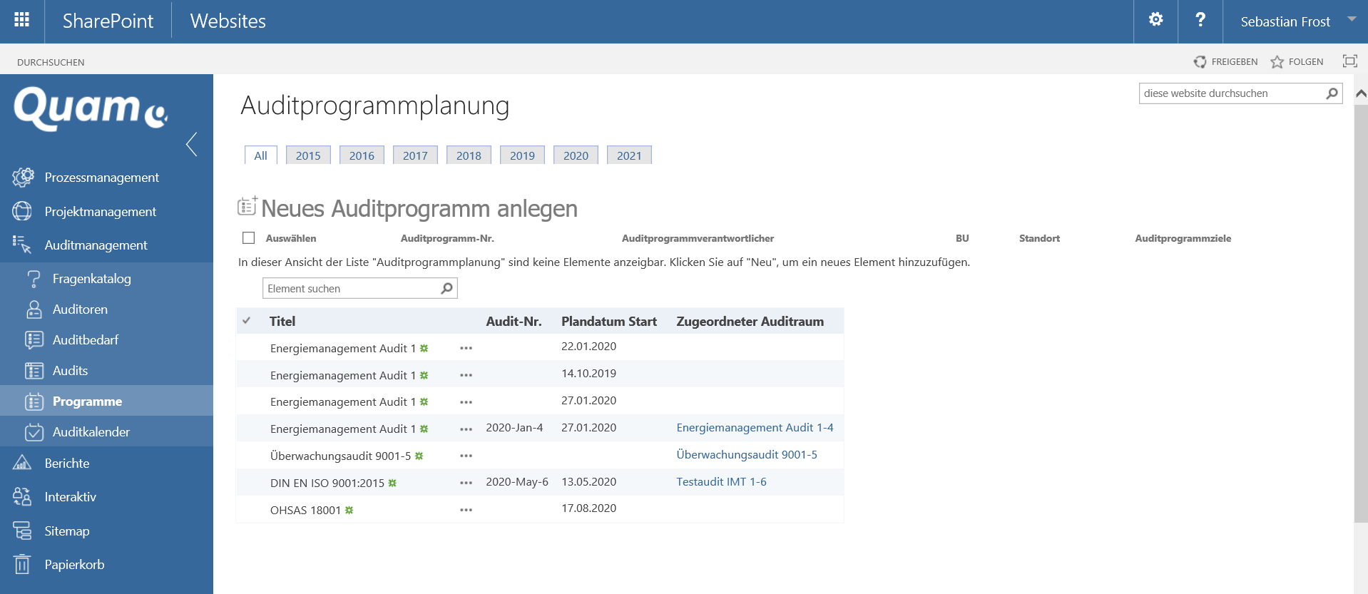 Auditprogrammplanung