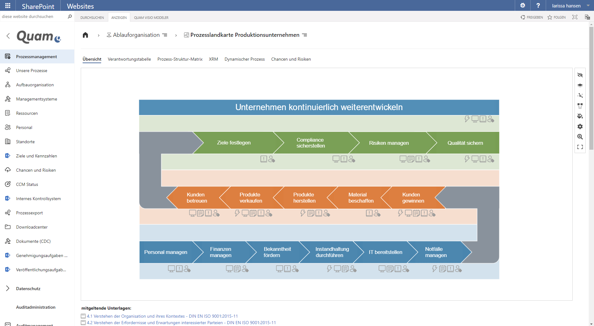 Ablauforganisation / Prozesslandkarte unserer Prozessmanagement Software