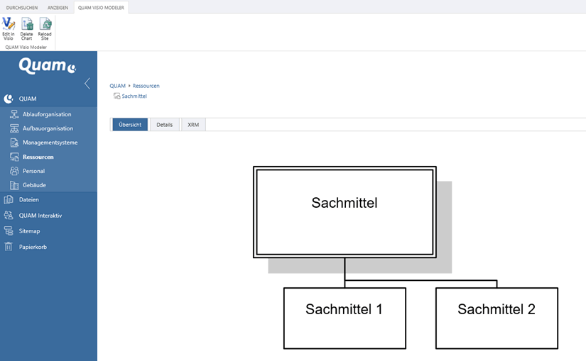 Ergebnis Grafische Modellierung von Ressourcen im Browser