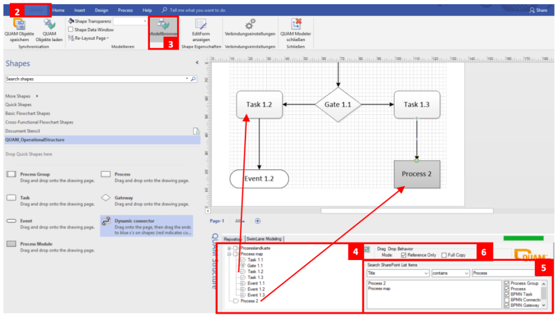 Integration vorhandener Objekte in eine Zeichnung in Visio