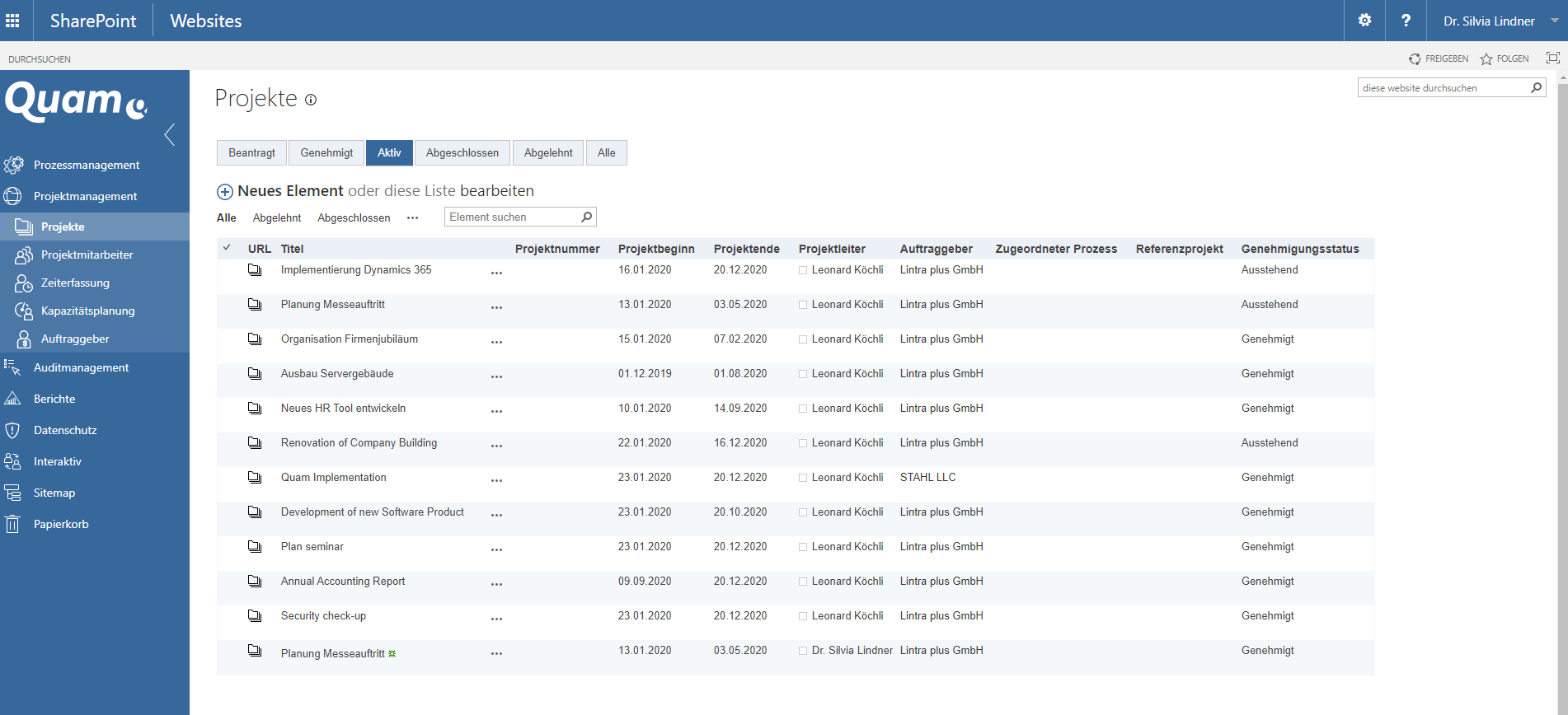 Multiprojektmanagement: Mit Quam erhalten Sie Überblick über alle Projekte des Projektportfolios