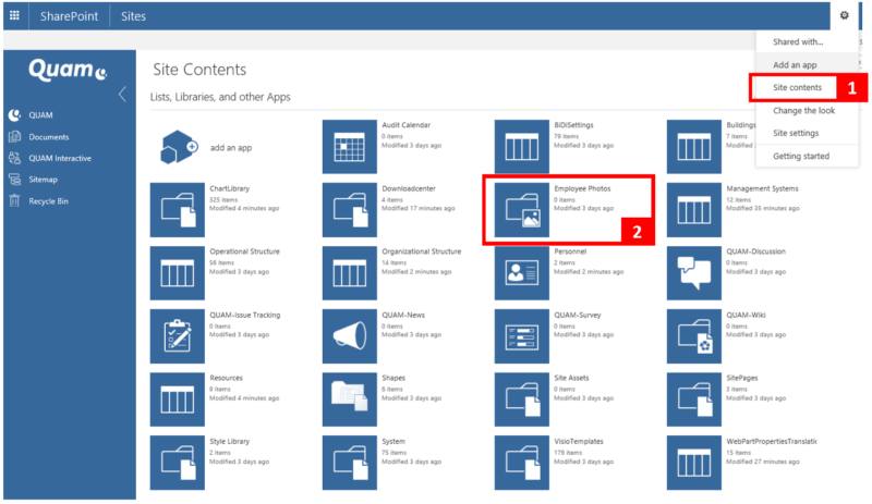 Mitarbeiterfotos zuordnen Websiteinhalte