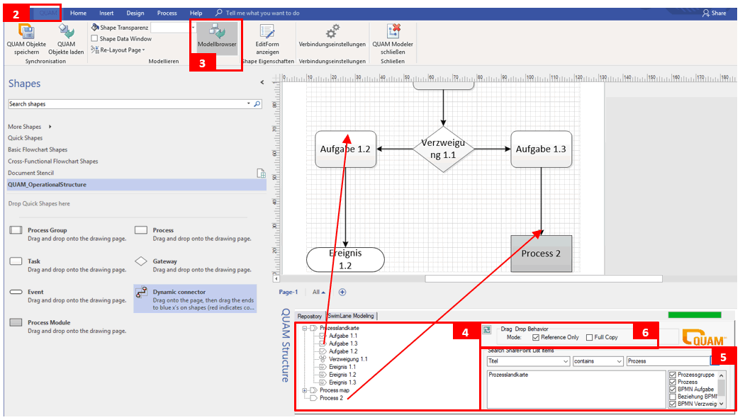 Integration vorhandener Objekte in eine Zeichnung in Visio